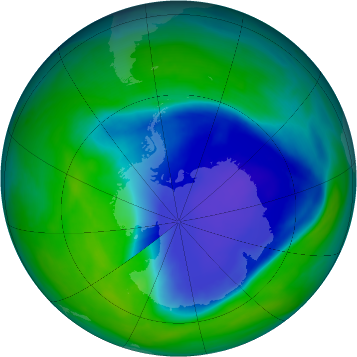 Antarctic ozone map for 25 November 2006